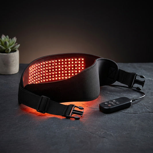 Red Light Therapy for Body, Infrared Light Therapy for Belt Shoulder Waist, Upgraded 3 in 1 LED Beads, 660Nm Red Light & 850Nm near Infrared Light Therapy Belt Wrap Timer Remote Control — Studio Shot