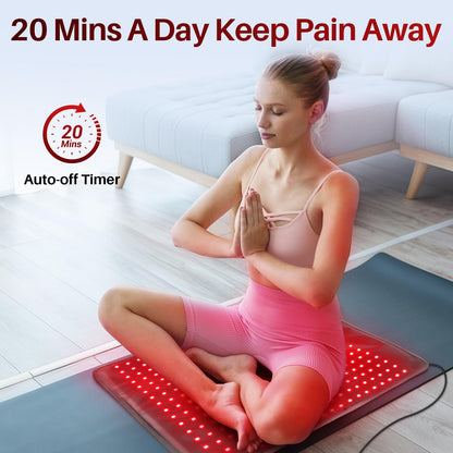 XL Large Red Light Therapy Pad for Body, 24'' X 17'' FSA HSA Eligible near Infrared Light Therapy Pad with 320 Leds, 4